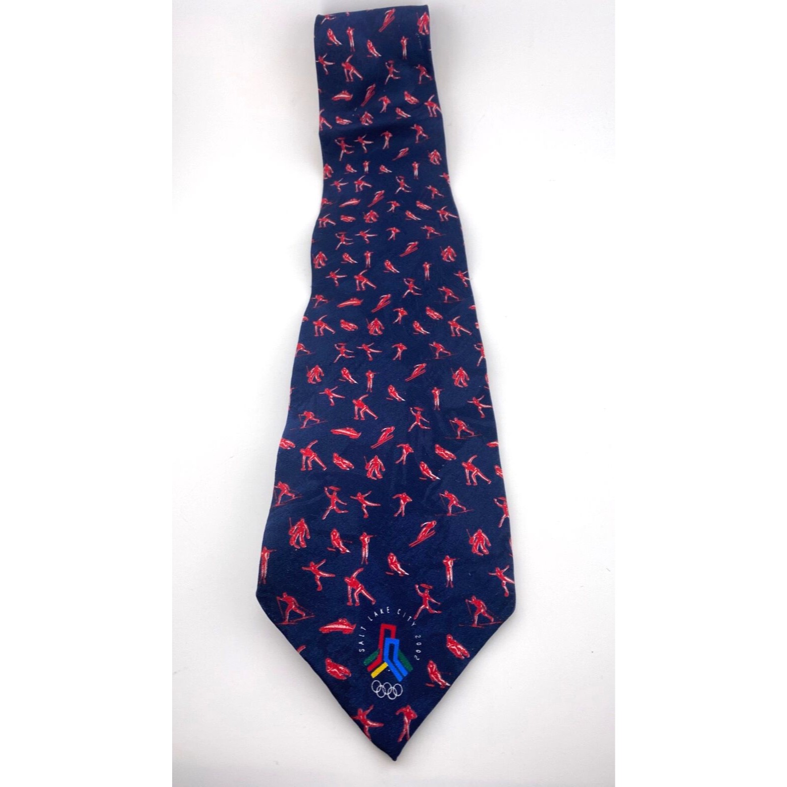 2002 Salt Lake Olympics Bid Committee 100 Silk Neck Tie Winter Games Ski Hockey